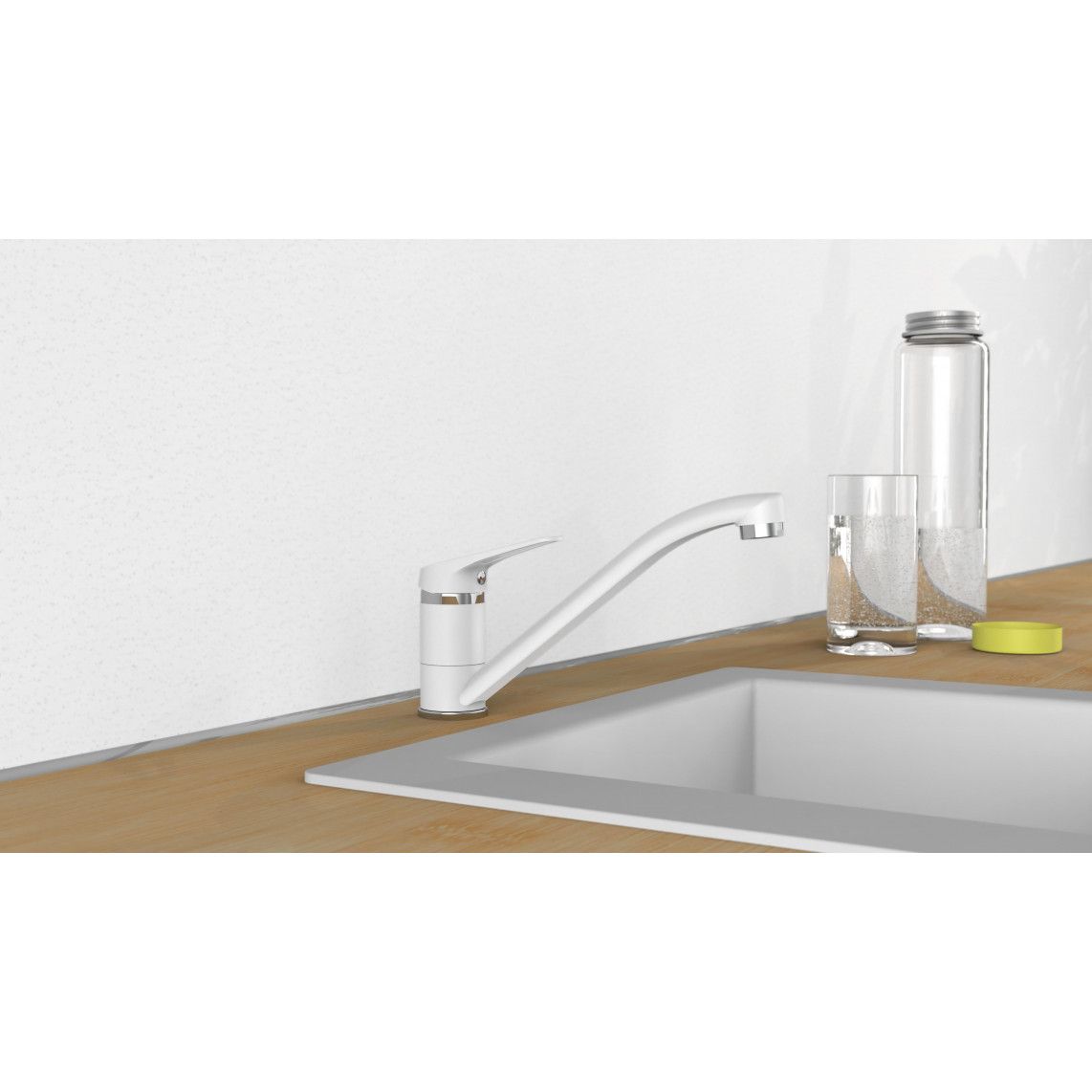 NI182SCR-W SPEED Keukenkraan, wit/chroom vue 6