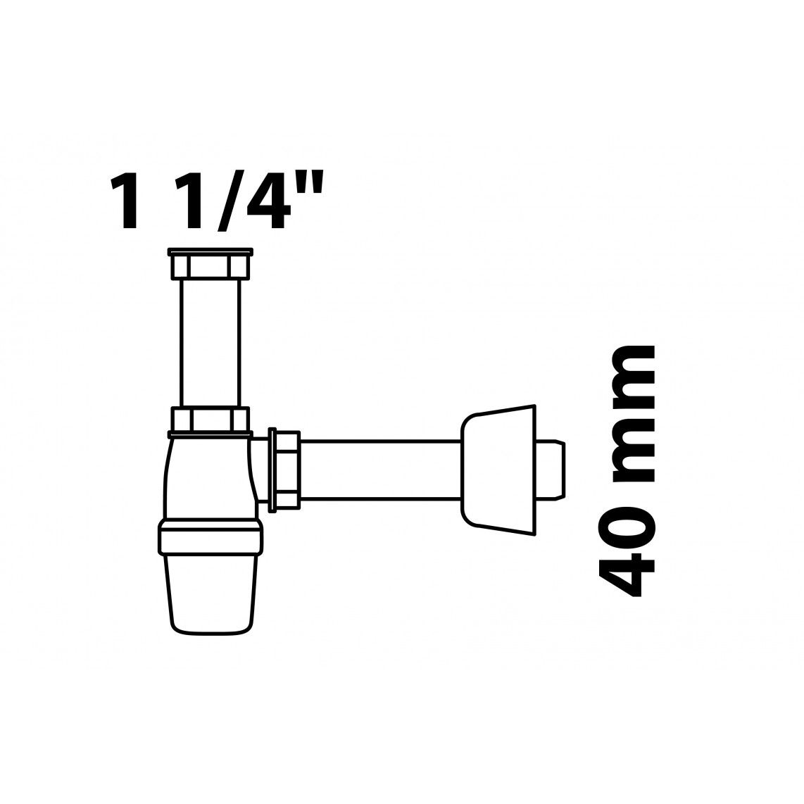 988034418 KS CHE bekersifon, wit, 1 1/4" x 40 mm vue 2