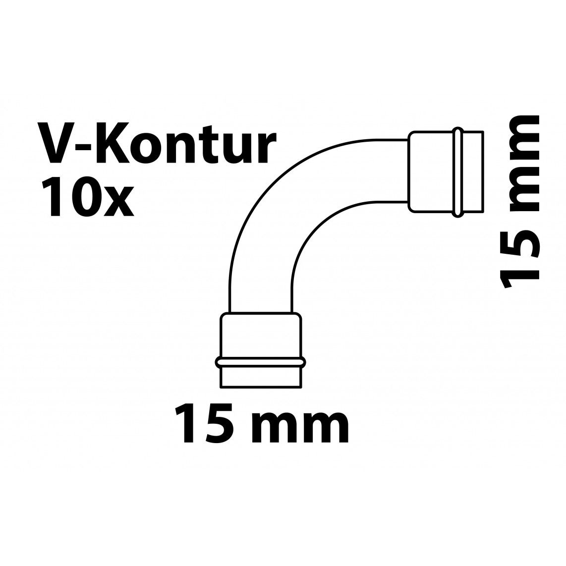 988610264 CU arc 90°, vierge, 15 mm, 2 manchons, (P5002) (10x) vue 2