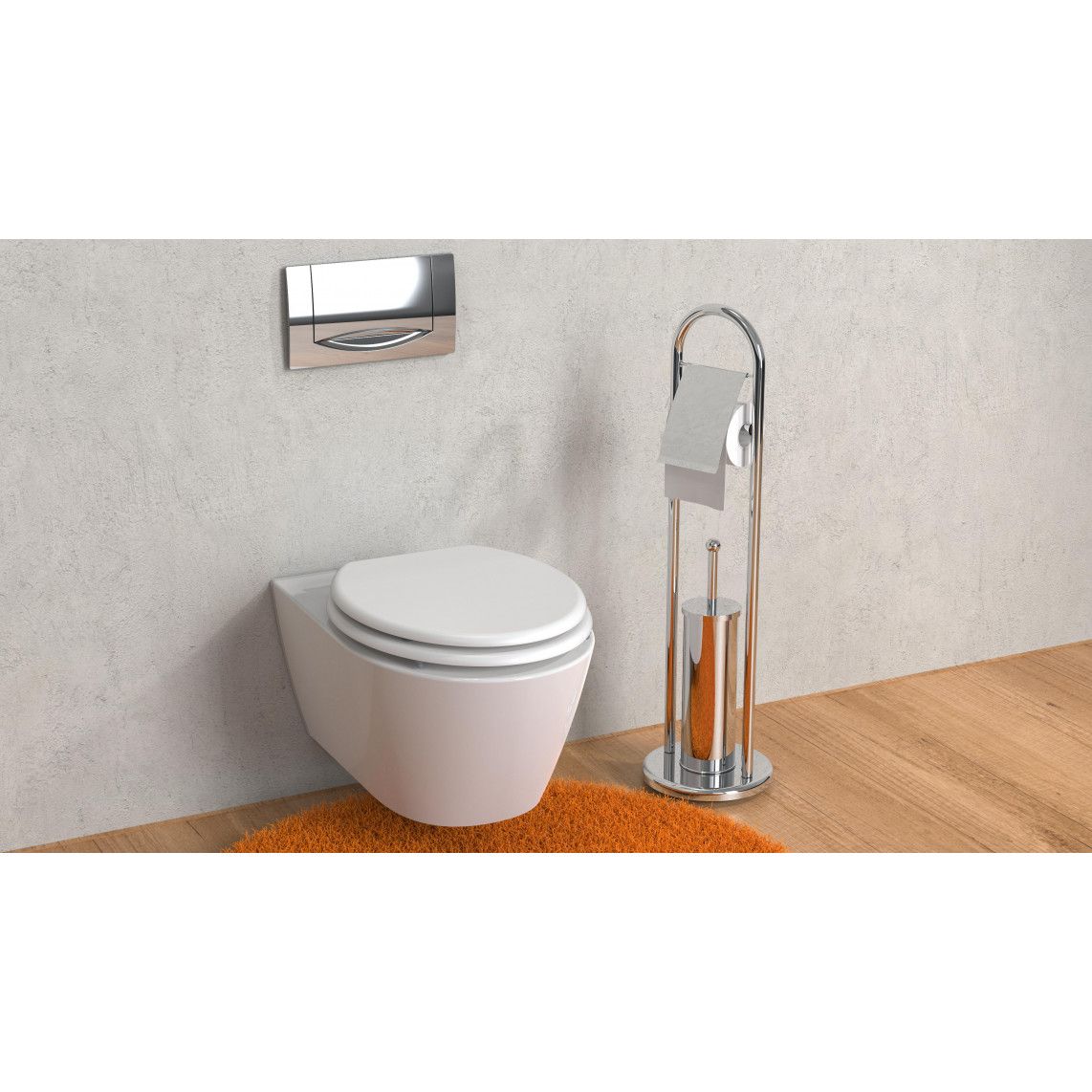 BA0001 staand WC set, chroom vue 11