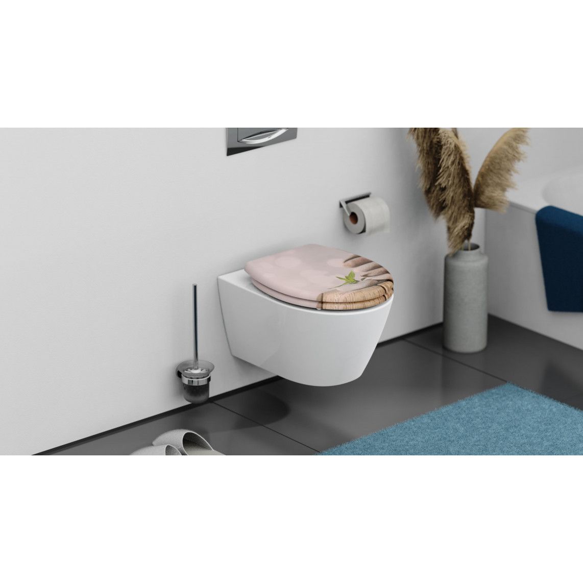 82380 Duroplast WC-zitting STONE PYRAMID, met valrem en afneembaar vue 10