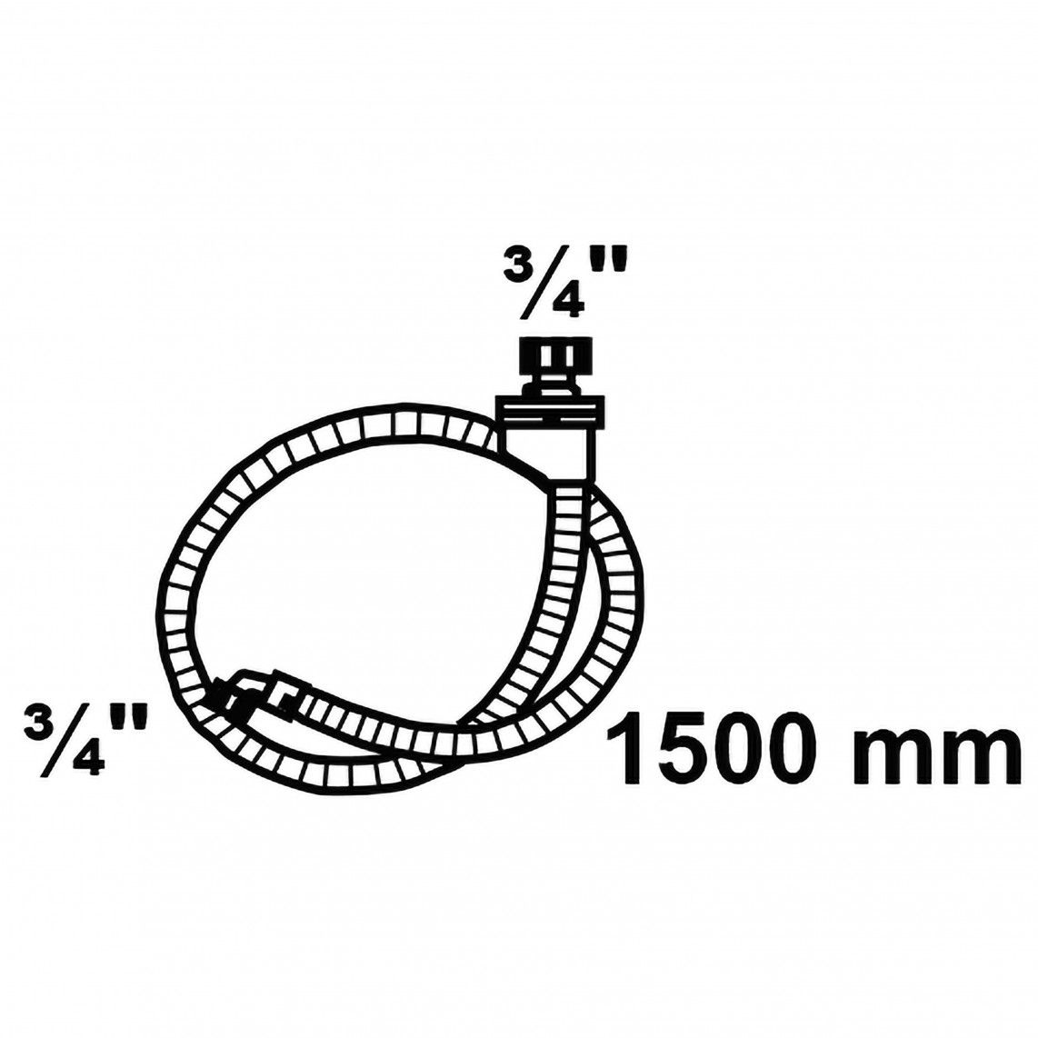 98657210 WAS toevoer veiligheidsslang, 3/4"BI x 1,5 m x 3/4"BI, 10bar/90°C vue 7