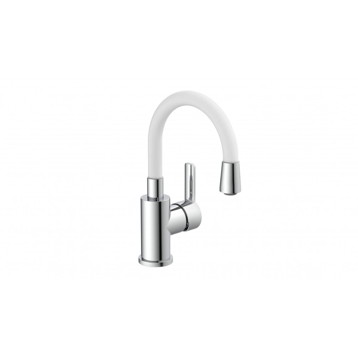 NI075FLCRW FLEXO Wash basin mixer, chrome/white, with flexible spout vue 2