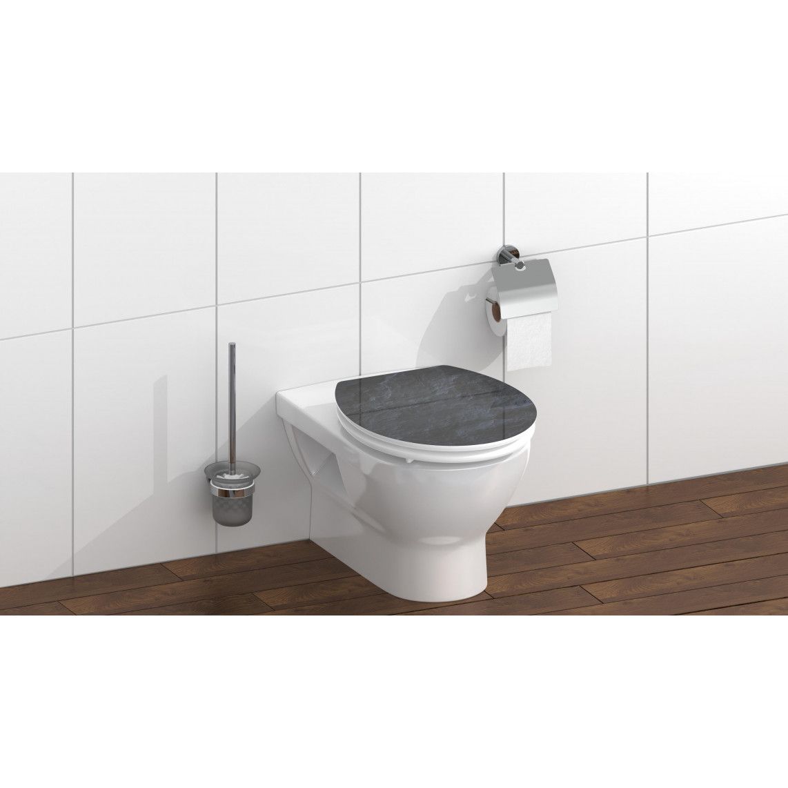 80535 abattant WC en MDF HG BLACK STONE, avec frein de chute vue 8