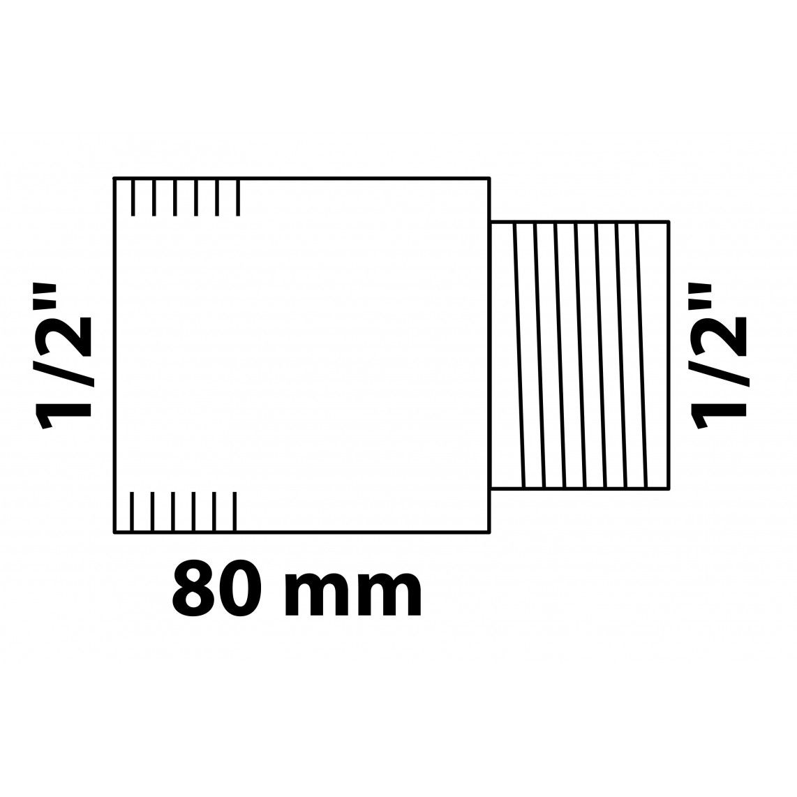 989317455 LT extension de robinet, vierge, 1/2" x 80 mm vue 2