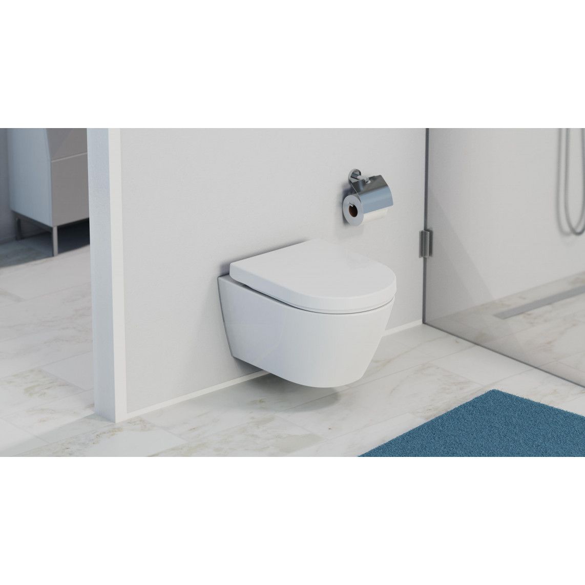 82910 abattant WC en Duroplast en forme de D WHITE, avec frein de chute et déclipsable vue 9