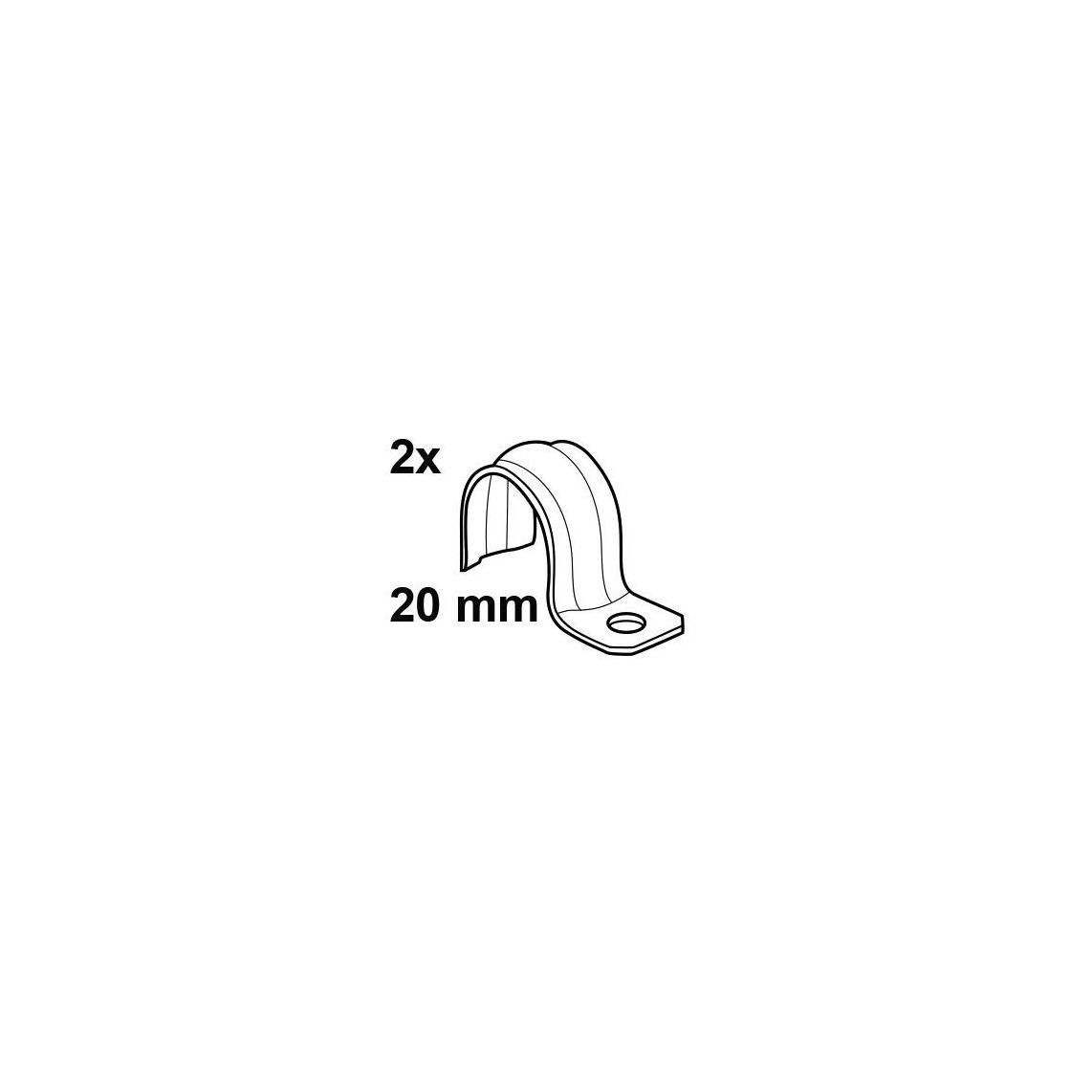 973811255 cavalier pour tube, galvanisé, 20 mm (2x) vue 2