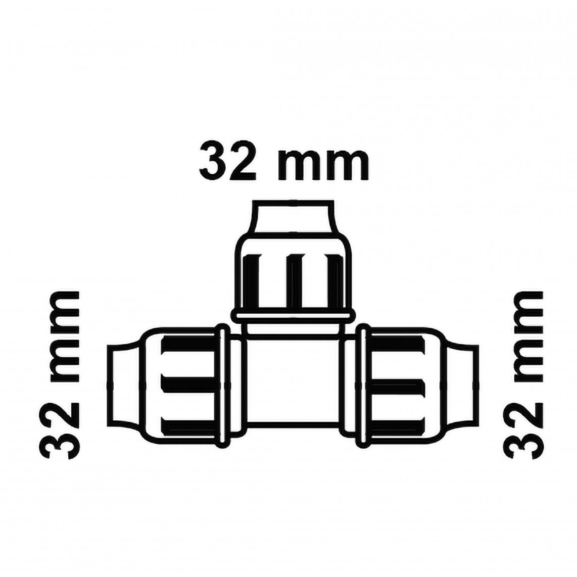 984844317 PP pièce en T, 32 mm, raccord à serrer pour PEHD/socarex vue 4