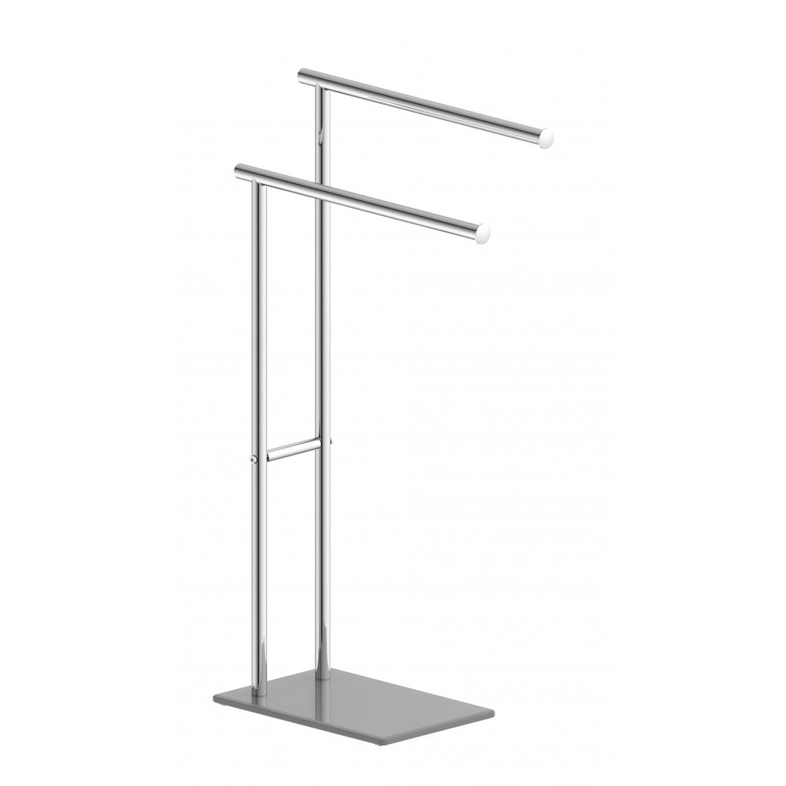 BA0930 Towel holder, chrome/grey, two arms, standing vue 3