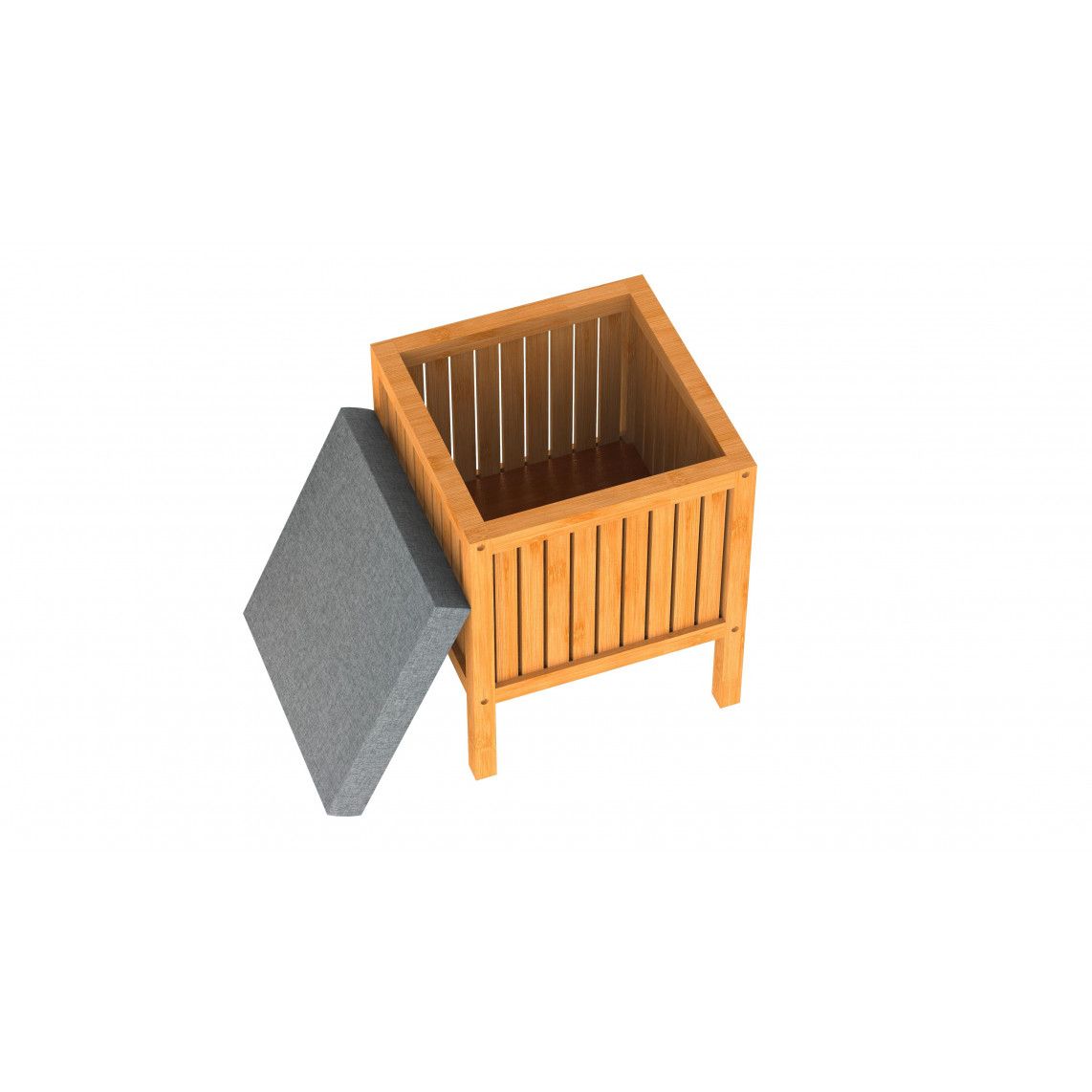 BMBA02-WKBH Bambou Panier à linge avec coussin vue 3