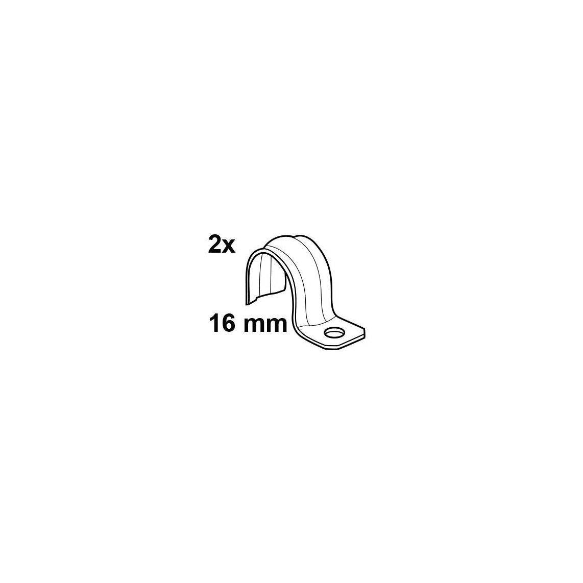 973810255 cavalier pour tube, galvanisé, 16 mm (2x) vue 2