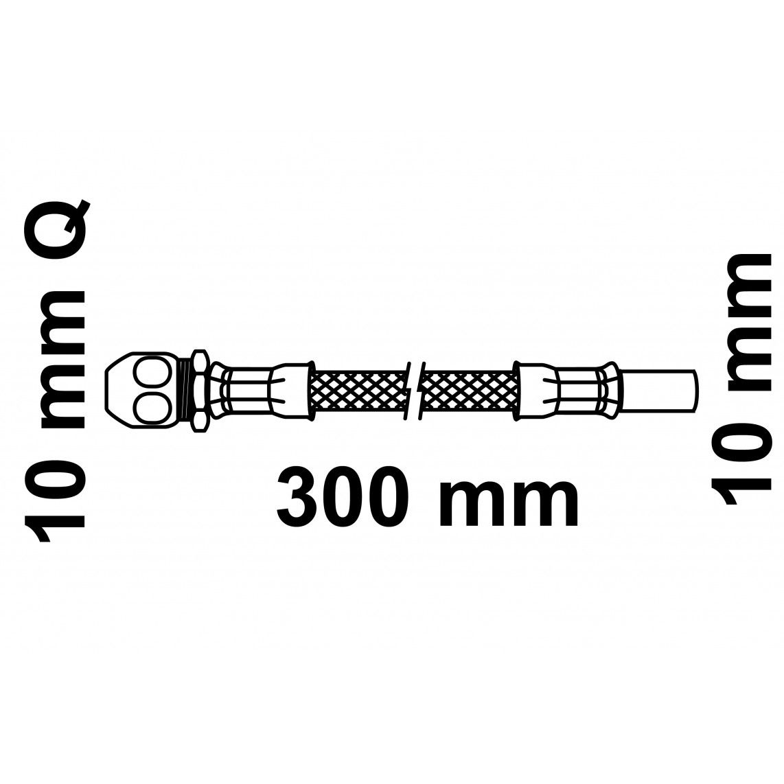 98627715 Flexaansluitslang 300 mm, 10 mmQ x 10 mm koperen buis vue 2