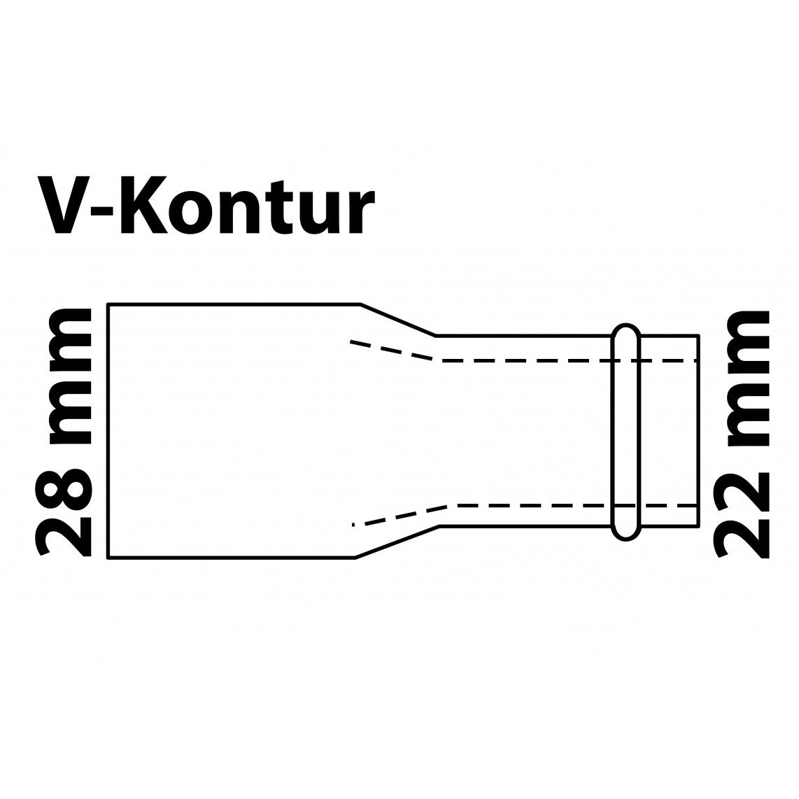 988615854 CU verloopnippel, blanco, 28 mmA x 22 mm, 1 mof, (P5243), vue 2