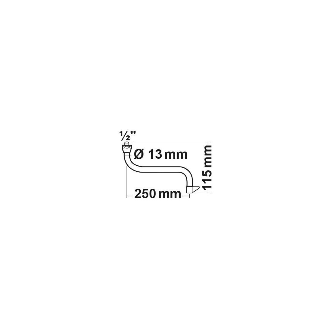 98957218 S-form pipe spout, chrome, 1/2" x 250 mm vue 2