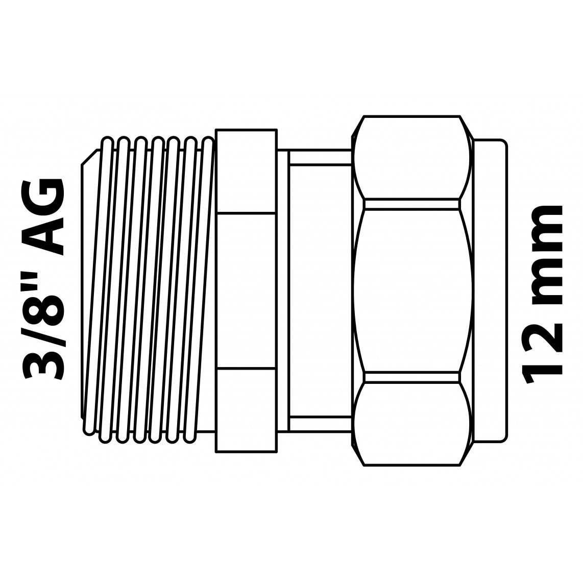 989457117 LT pièce intermédiaire, vierge, 12 mm x 3/8" M, raccord à serrer pour tube en cuivre, vue 4