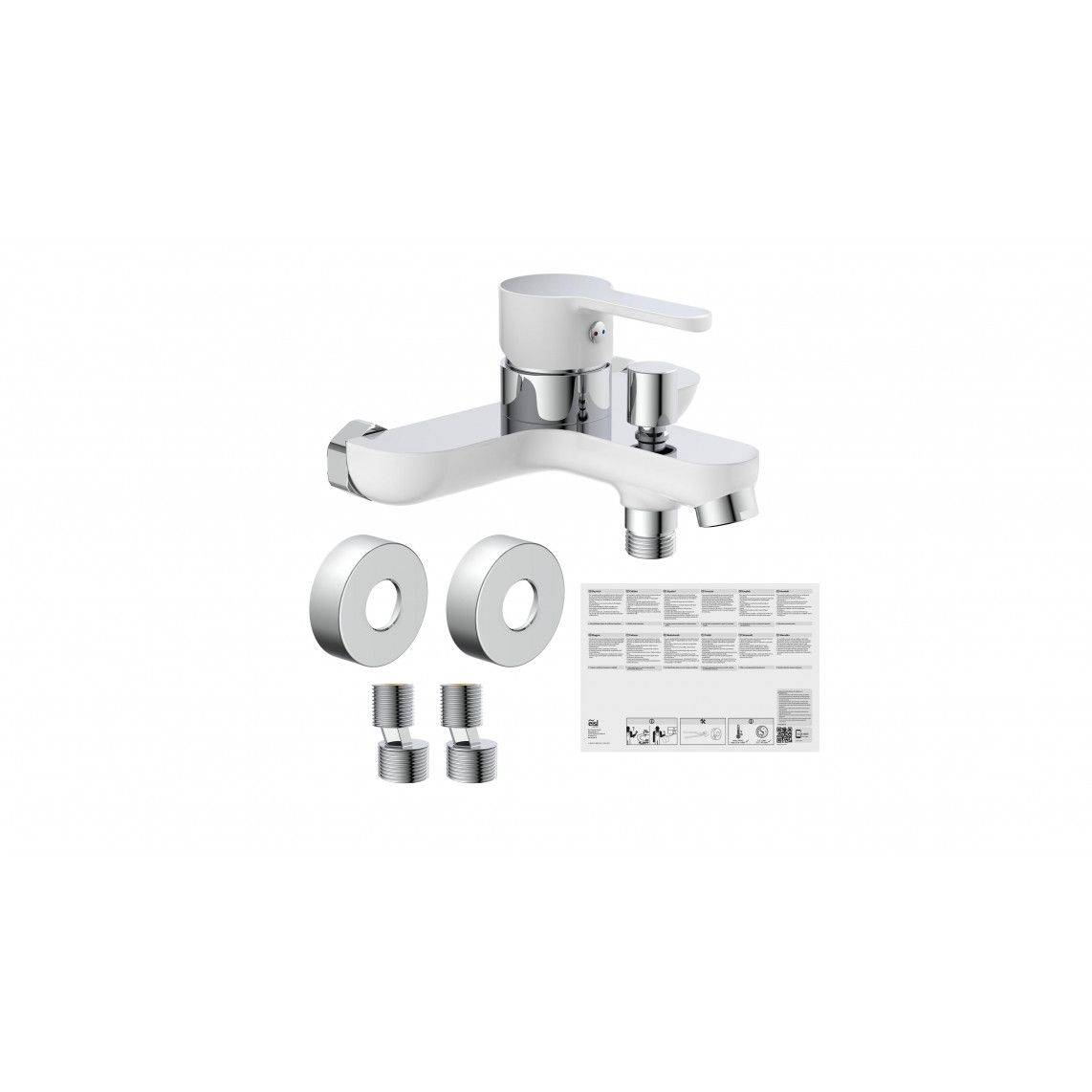 NI023DINWCR DIZIANI Mitigeur bain/douche, blanc/chromé vue 4