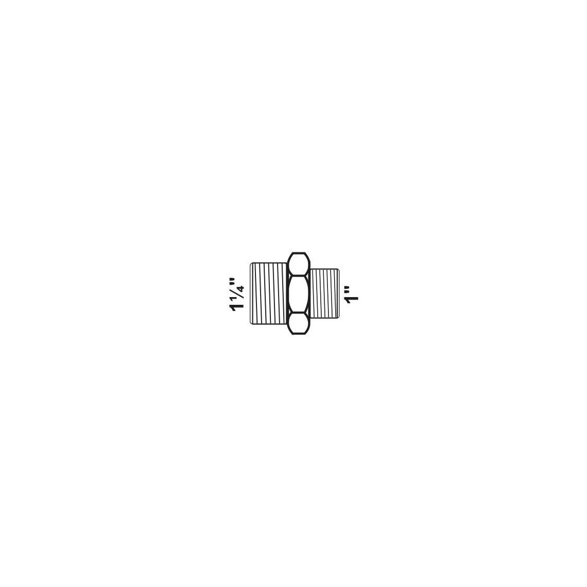 989356349 Hexagon reducing double nipple, brass, 1 1/4" male x 1" male vue 2