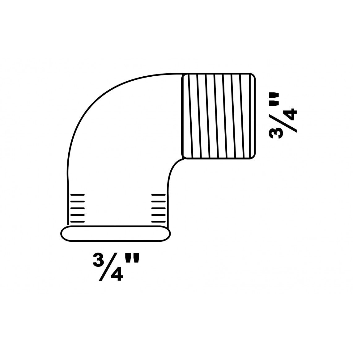 989722055 GI knie 90°, gegalvaniseerd, 3/4"BI x 3/4"BU, (92) vue 2