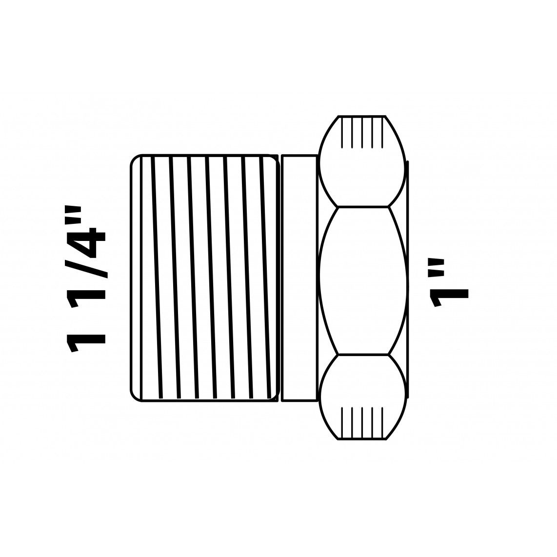 989333355 messing verloopstuk, blanco, 1 1/4"BU x 1"BI vue 2