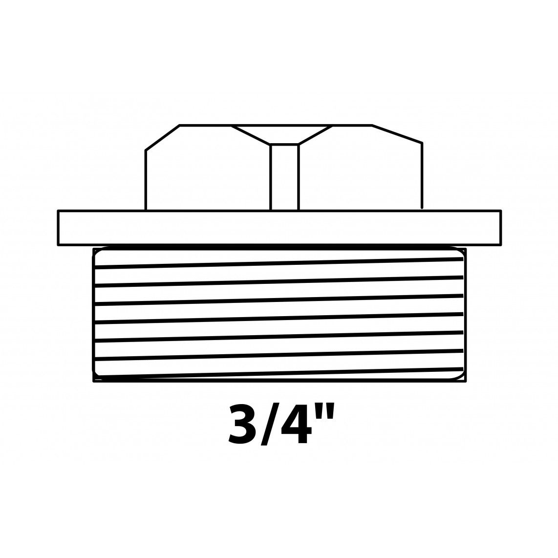 989423155 MS plug, chroom, 3/4"BU, vue 2