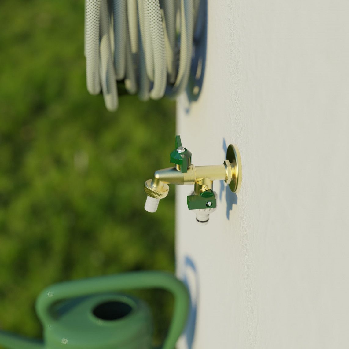 99720224 2-ways-ball-outlet valve, brass, 1/2" male x 3/4" male x 3/4" male vue 7