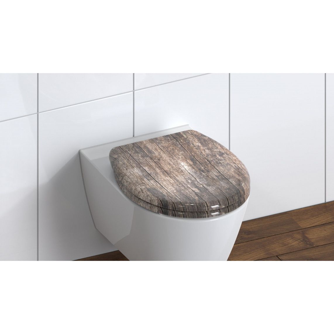 82368 abattant WC en Duroplast OLD WOOD, avec frein de chute et déclipsable vue 7