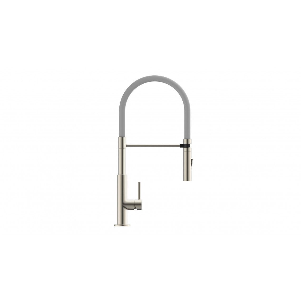 23138 DESIGN Sink mixer, stainless steel look, with soft-touch hose black/red/grey vue 6