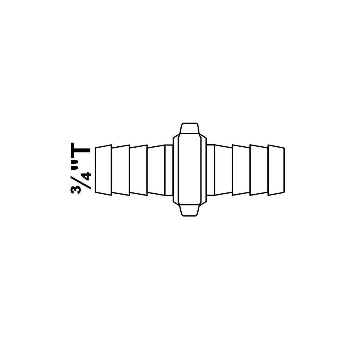 987387113 LT connecteur de flexible, vierge, 3/4"T x 1"M x 3/4"T, 3-pièces vue 2
