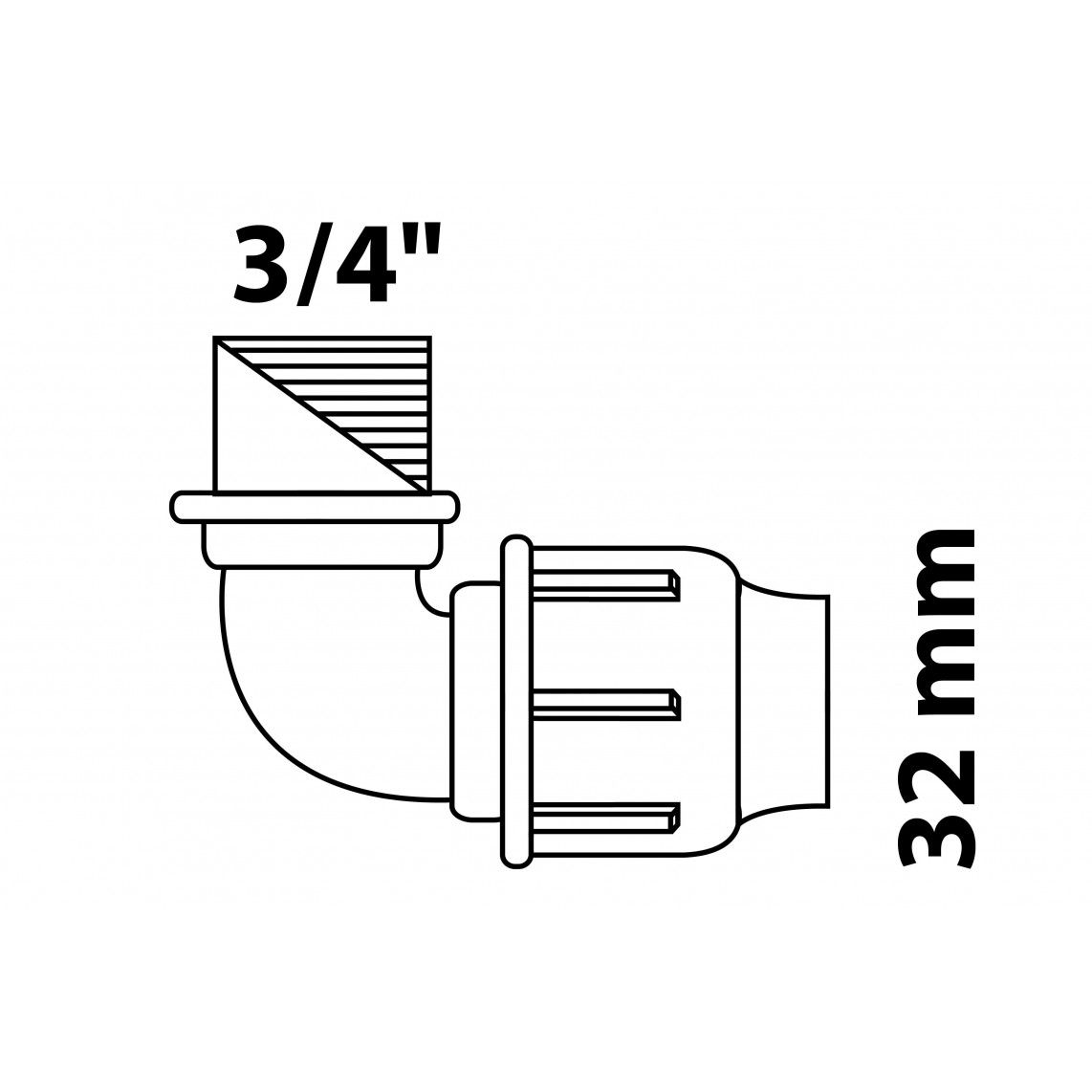 984846417 Transition angle 90°, PP, 32 mm x 3/4" female, clamp fitting for HDPE pipe, DVGW certified vue 4