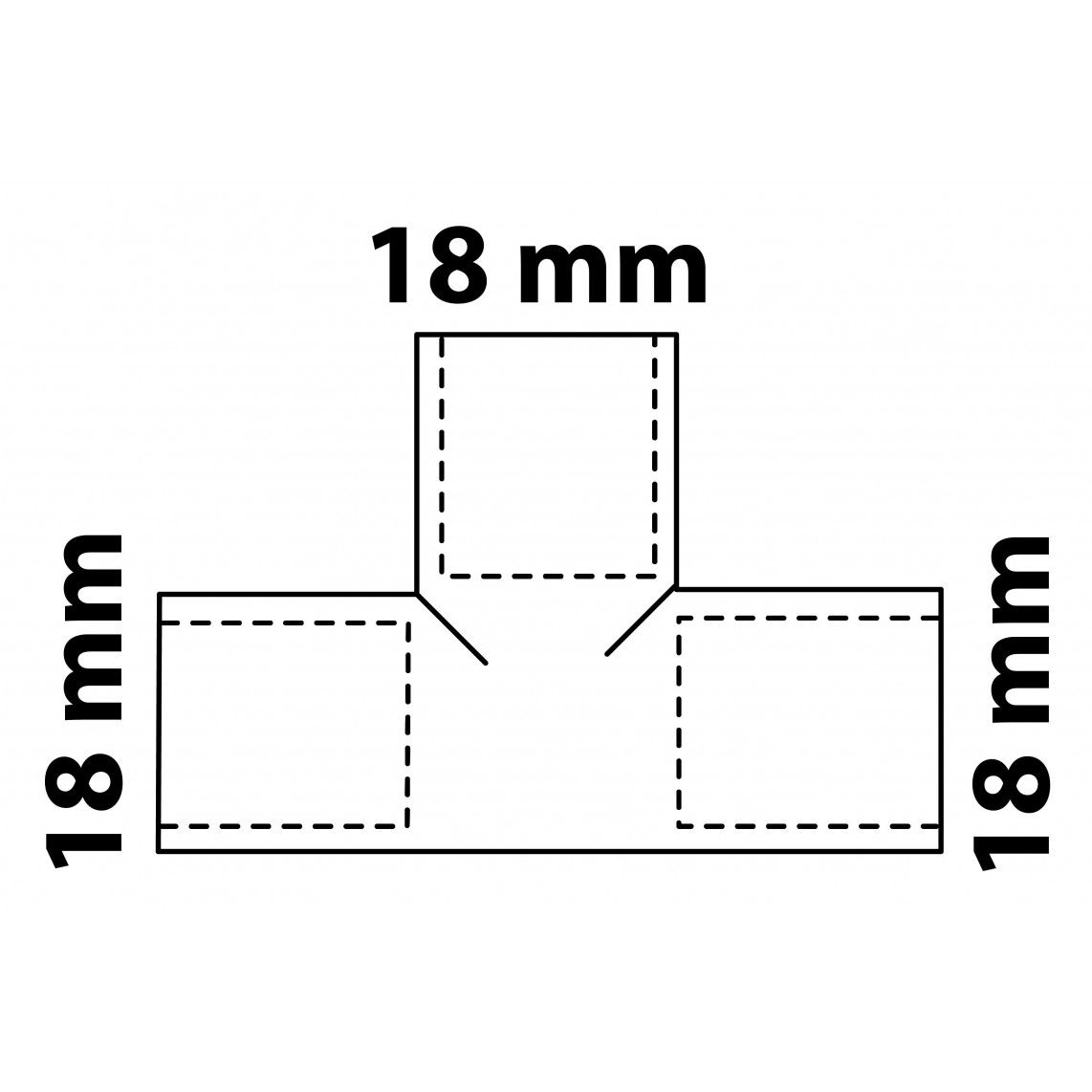 989044055 CU T-stuk, blanco, 18 mm, 3 mofen, (5130) vue 3