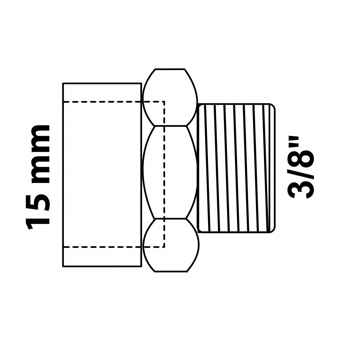 989086055 BR Mamelon de transition, vierge, 15 mm x 3/8" M, 1 manchon (4243g) vue 2