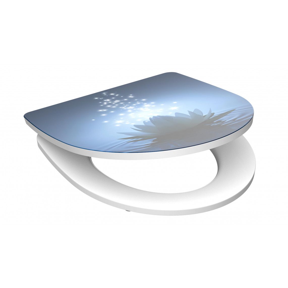 82582 Duroplast HG Toilet seat WATER LILY, with soft close and quick release vue 2