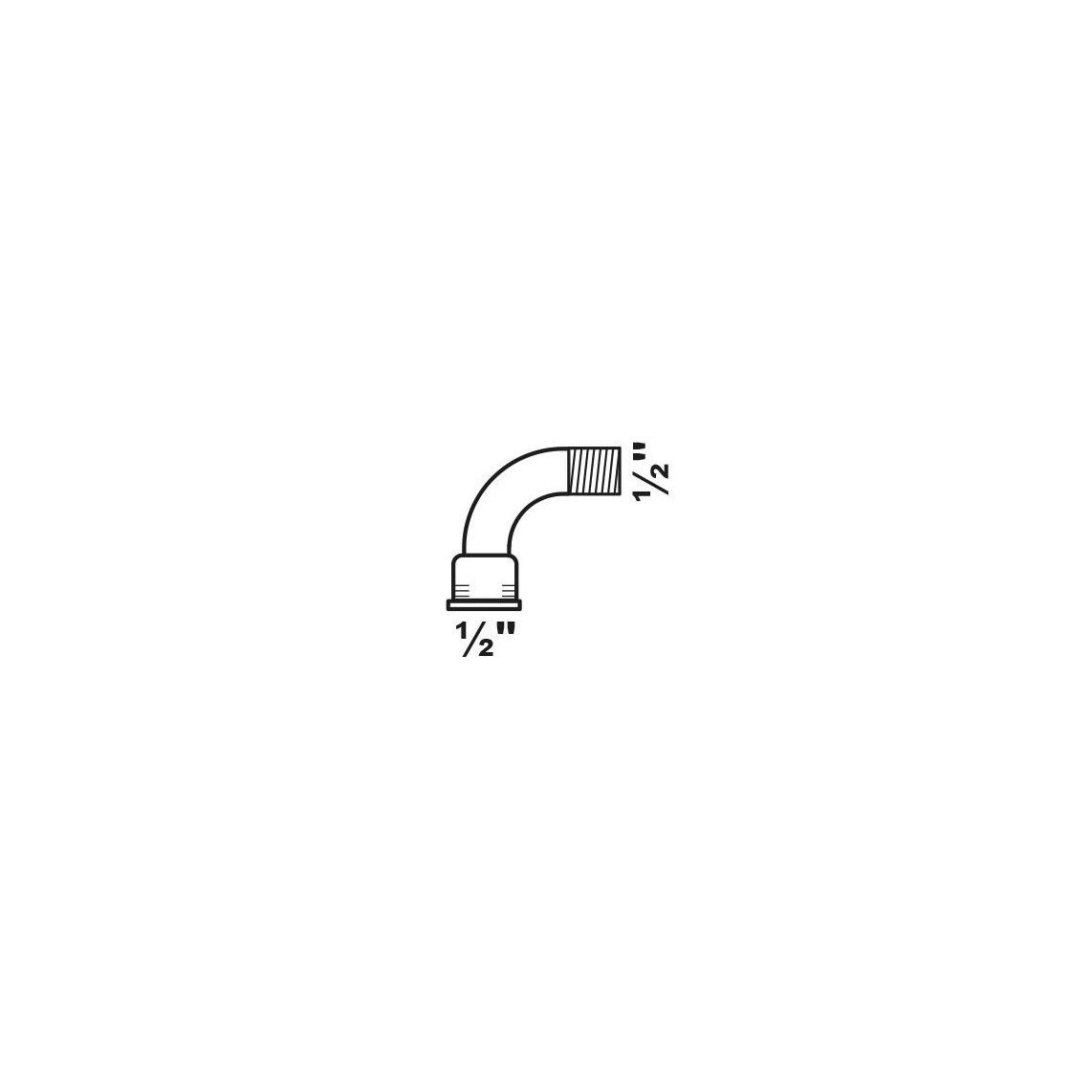 989672055 FM arc 90°, galvanisé, 1/2" F x 1/2" M, (1a) vue 2