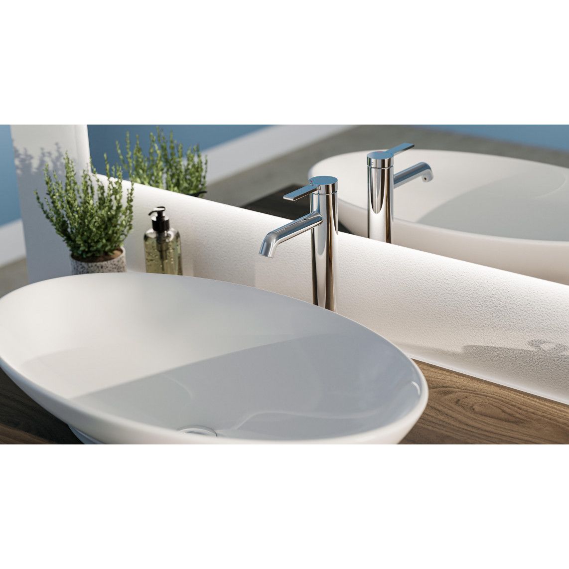 33110 LOS ANGELES Wash basin mixer, chrome, with high body vue 5