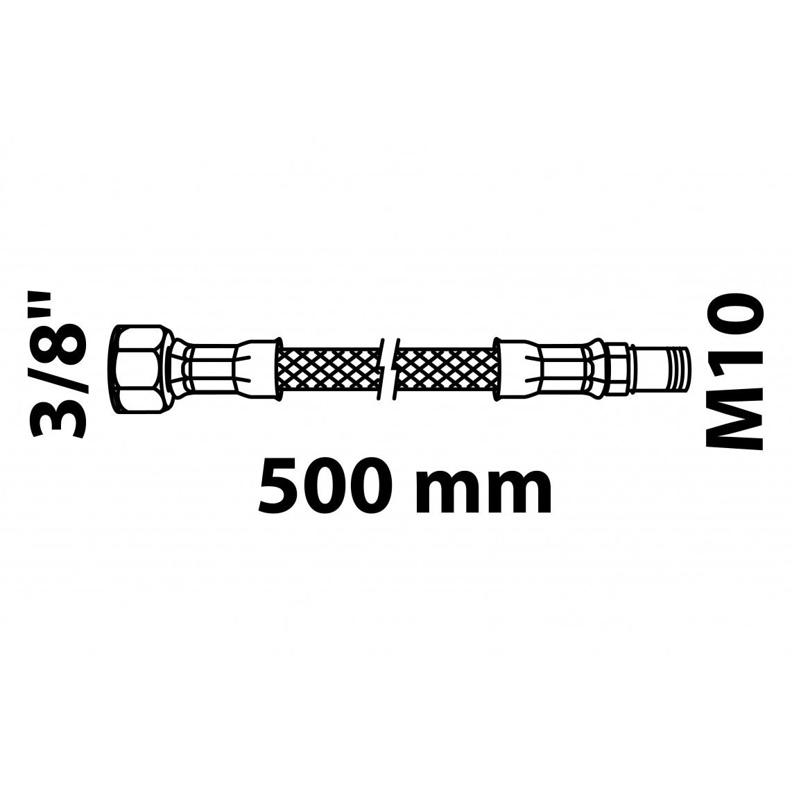 98628328 Flexaansluitslang 500 mm, 3/8"BI x M10AG vue 2