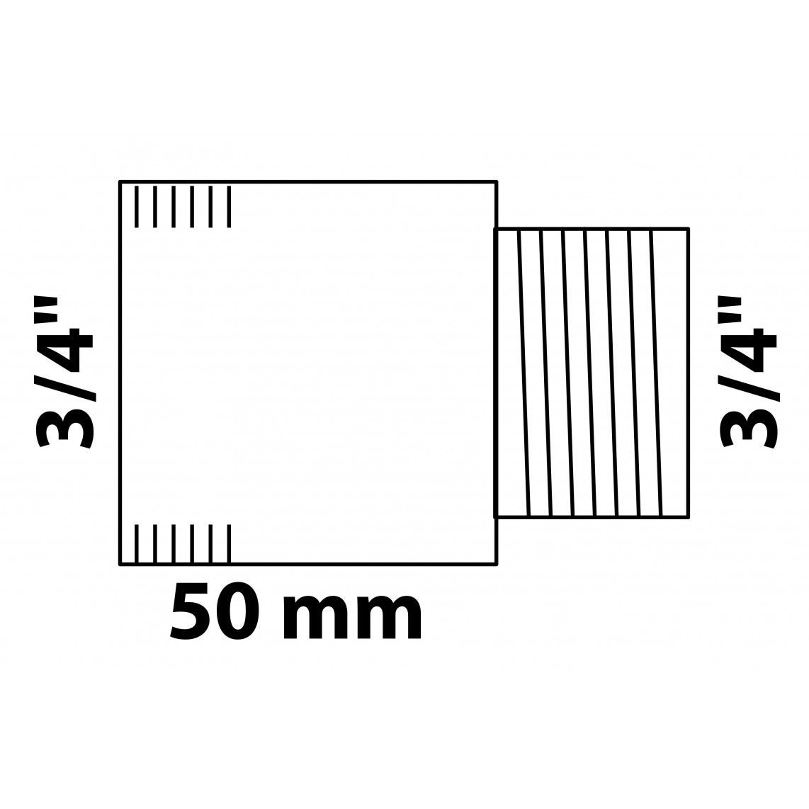 989319755 LT extension de robinet, vierge, 3/4" x 50 mm vue 2