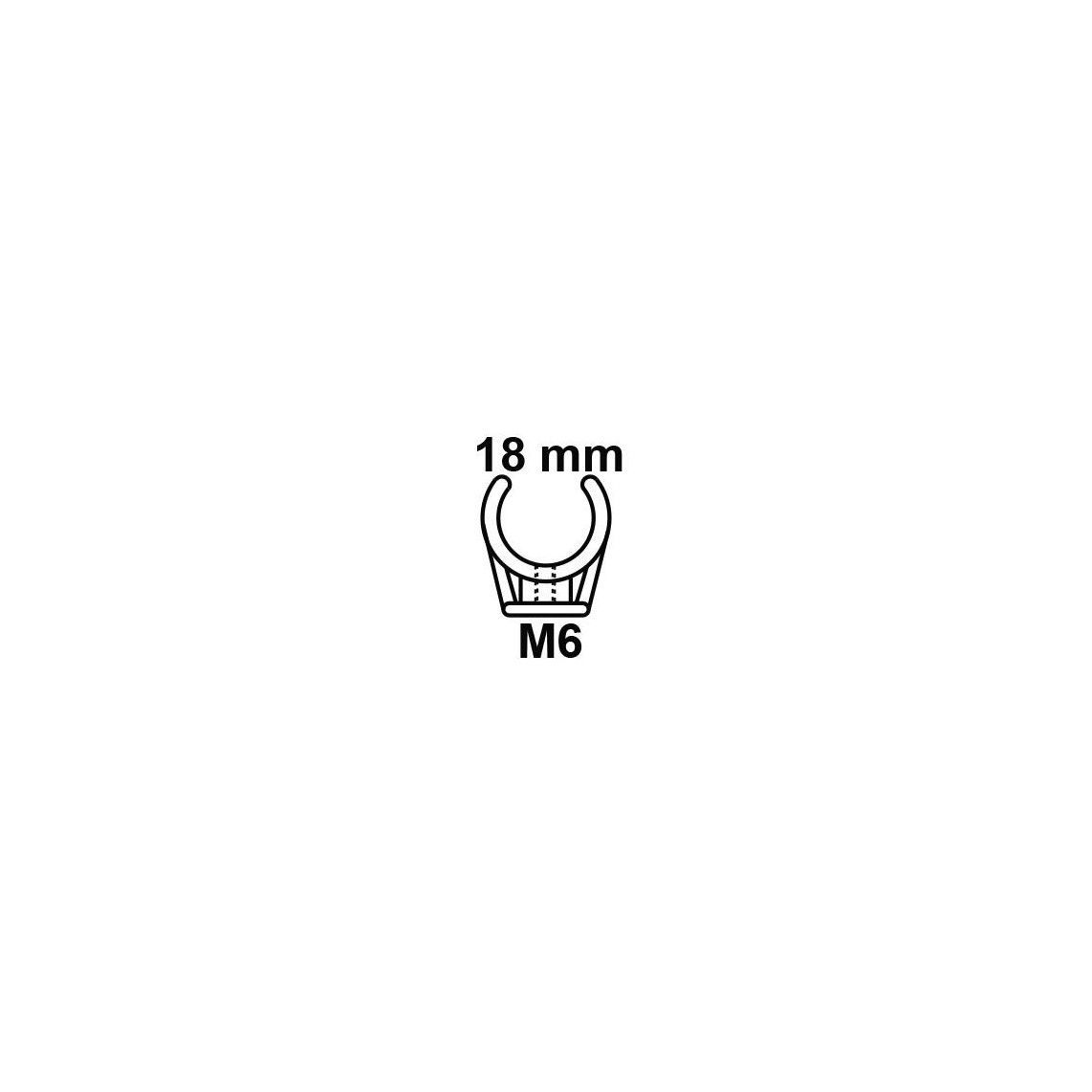 989183555 Pipe clip single, 18 mm, with M6 threaded sleeve (25x) vue 2