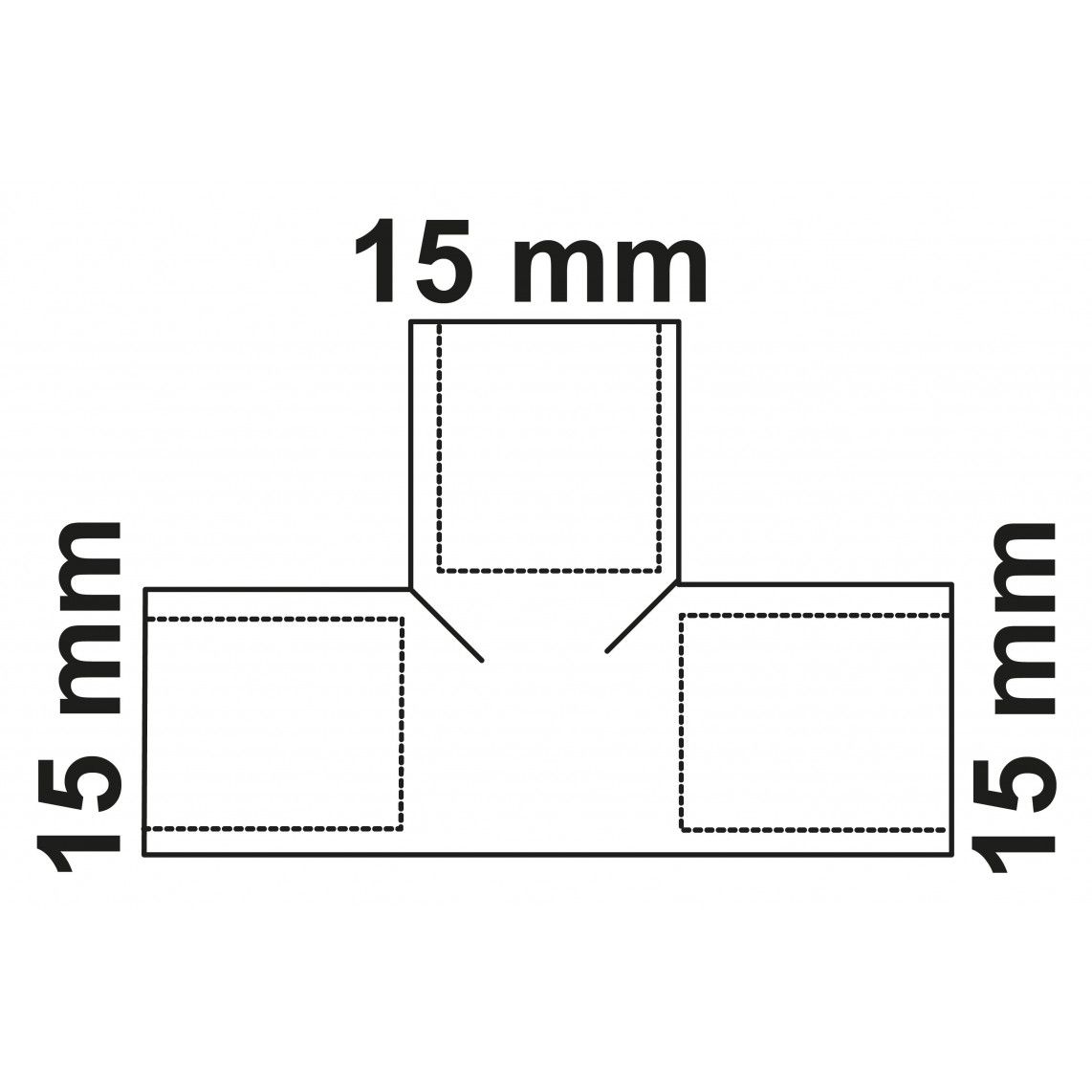 989043017 Tee piece, copper solder fitting, 15 mm, 3 sockets vue 3