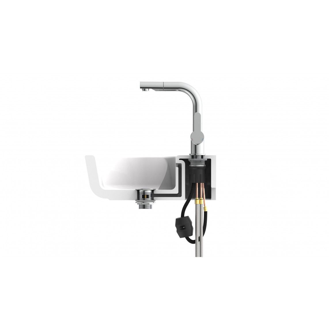 79710 LONDON Mitigeur lavabo, chromé, avec douchette à cheveux extractible vue 8