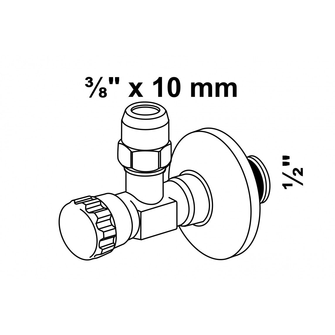 98480410 robinet d'équerre, 1/2" M x 3/8" M x 10 mmQ, avec Rosace de tiroir vue 4