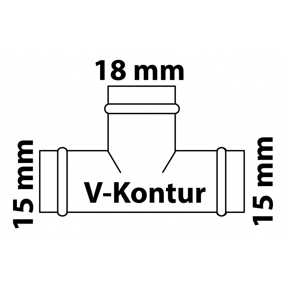 988618354 CU Té de réduction, vierge, 15 mm x 18 mm x 15 mm, 3 manchons, (P5130), vue 2