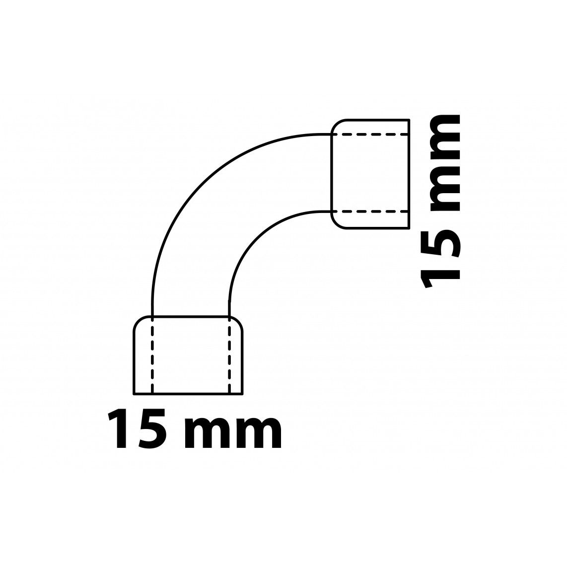 989013055 CU boog 90°, blanco, 15 mm, 2 mofen, (5002a) vue 3