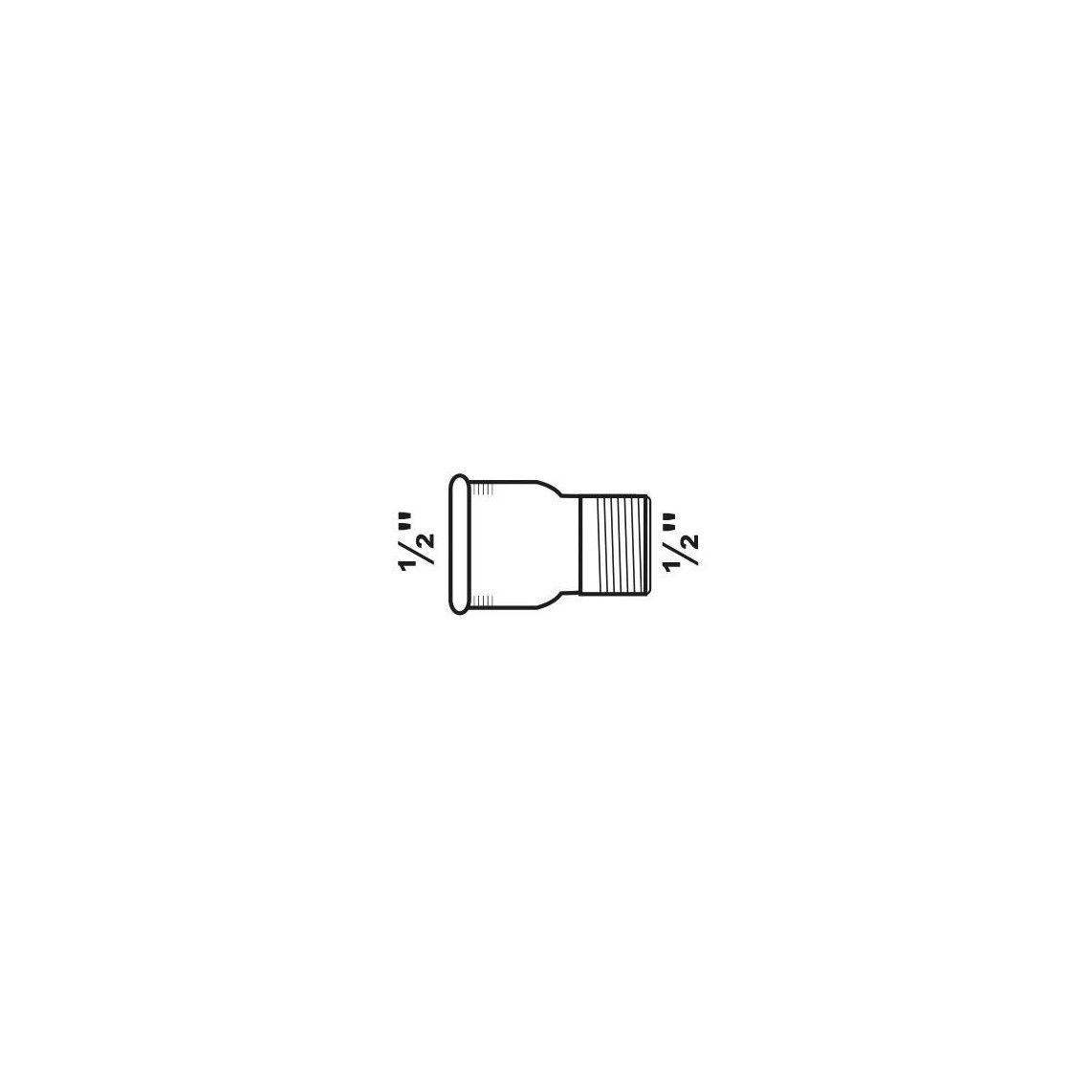 989769155 GI verlengstuk, gegalvaniseerd, 1/2"BI x 1/2"BU, (529a) vue 2