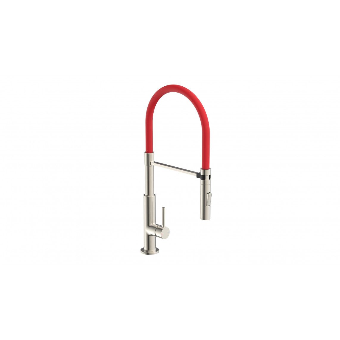 23138 DESIGN Sink mixer, stainless steel look, with soft-touch hose black/red/grey vue 4