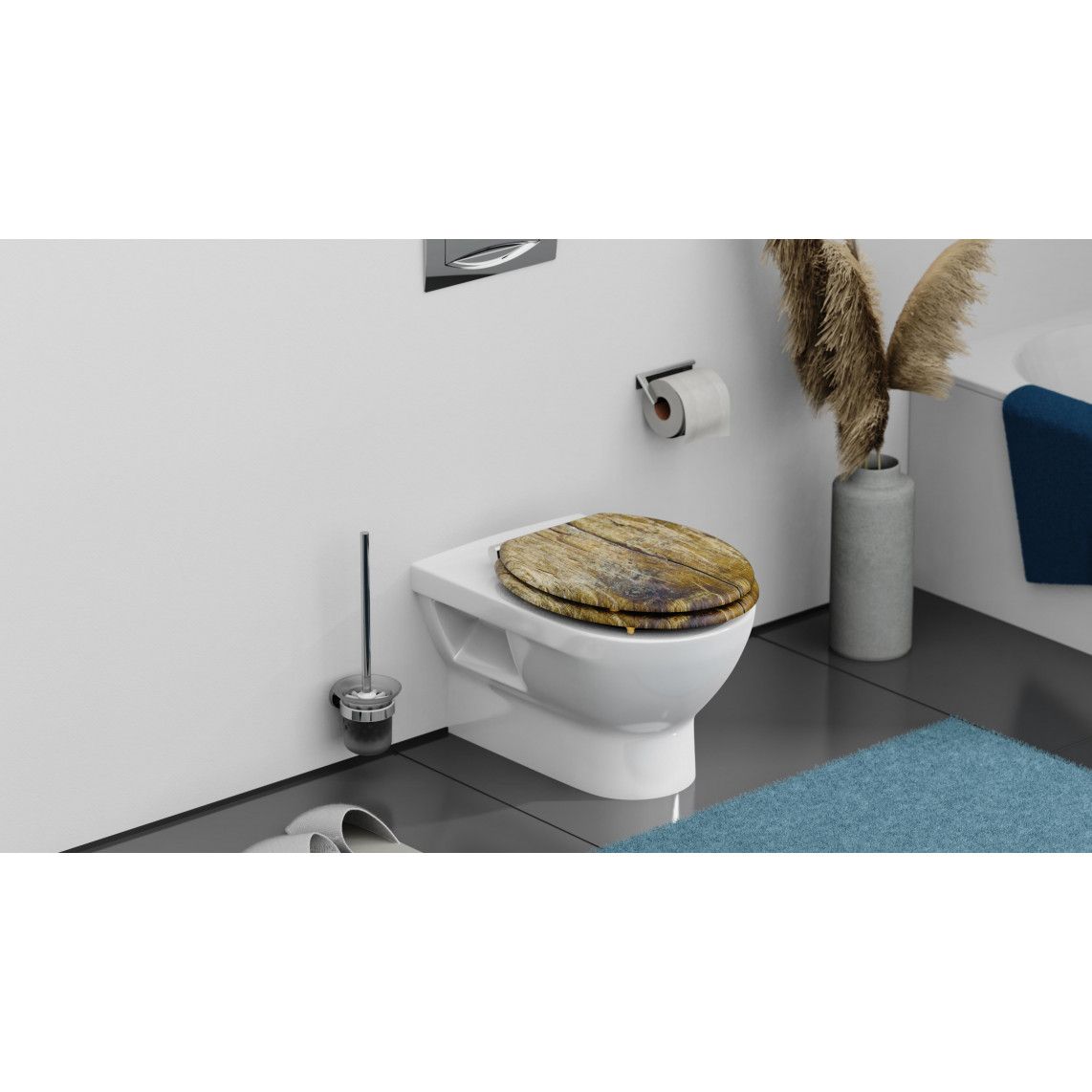 80124 MDF WC-zitting SOLID WOOD, met valrem vue 10