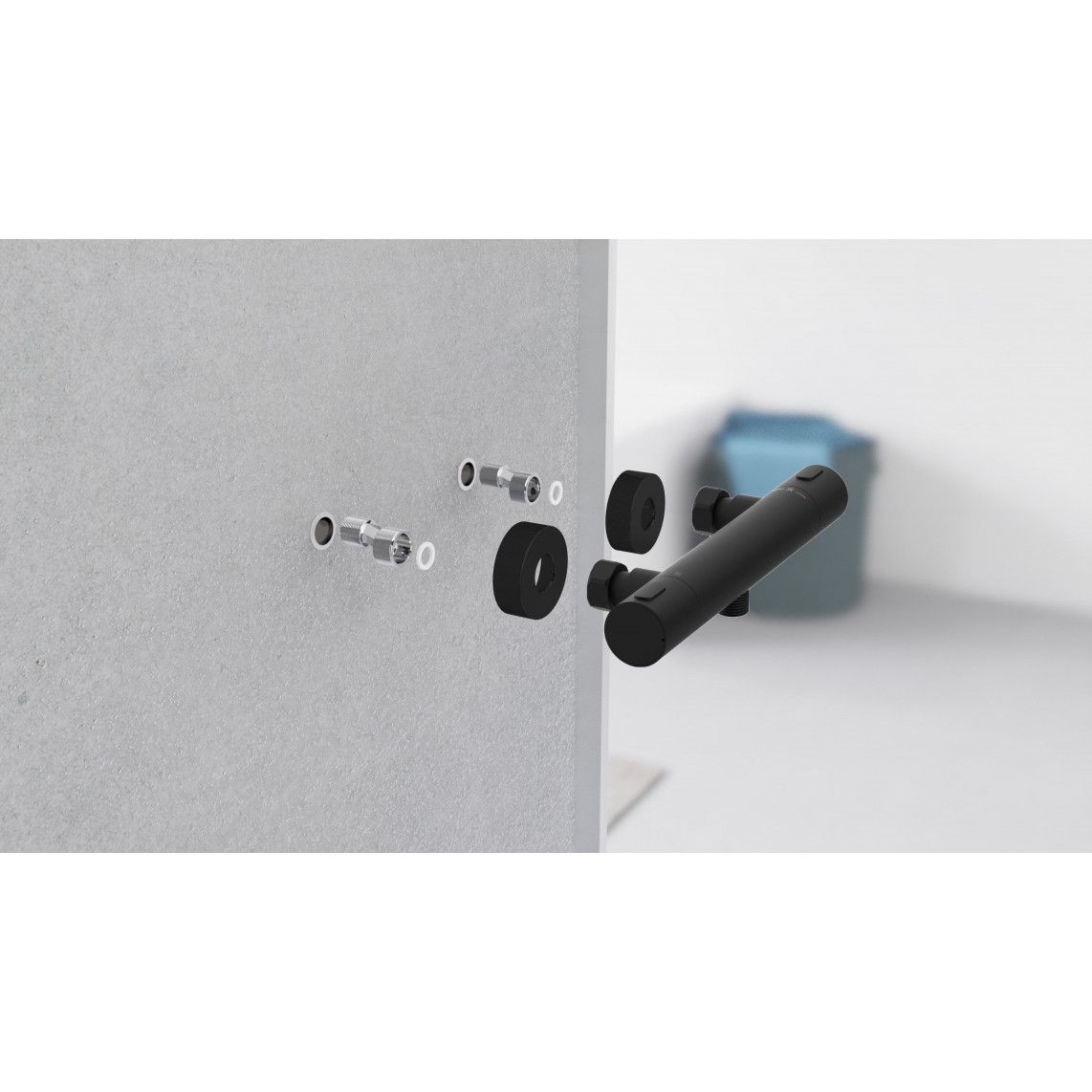 33186 LOS ANGELES Mitigeur thermostatique de douche, noir mat vue 5