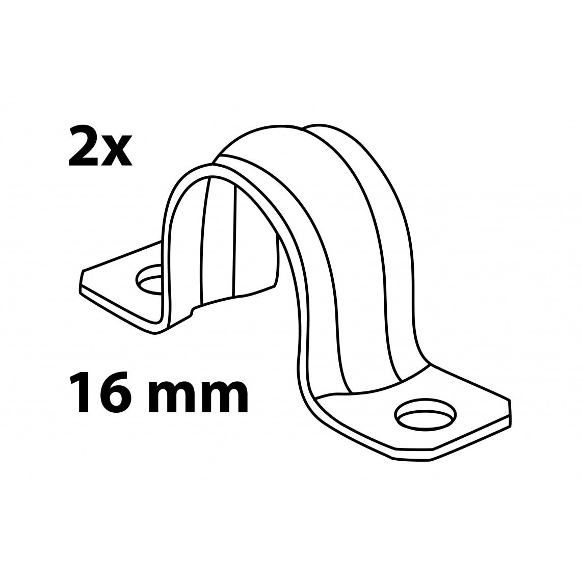 973800255 dubbele pijpzadel, gegalvaniseerd, 16 mm (2x) vue 2