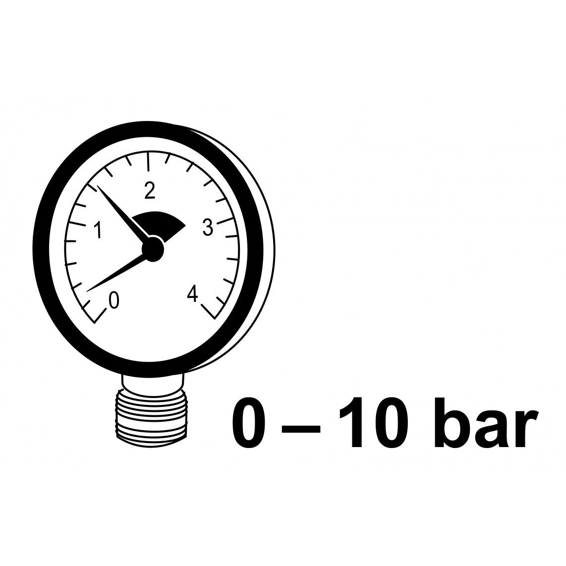 984543055 manometer radiale aansluiting 0-10 bar 63 mm, 1/4"BU vue 2