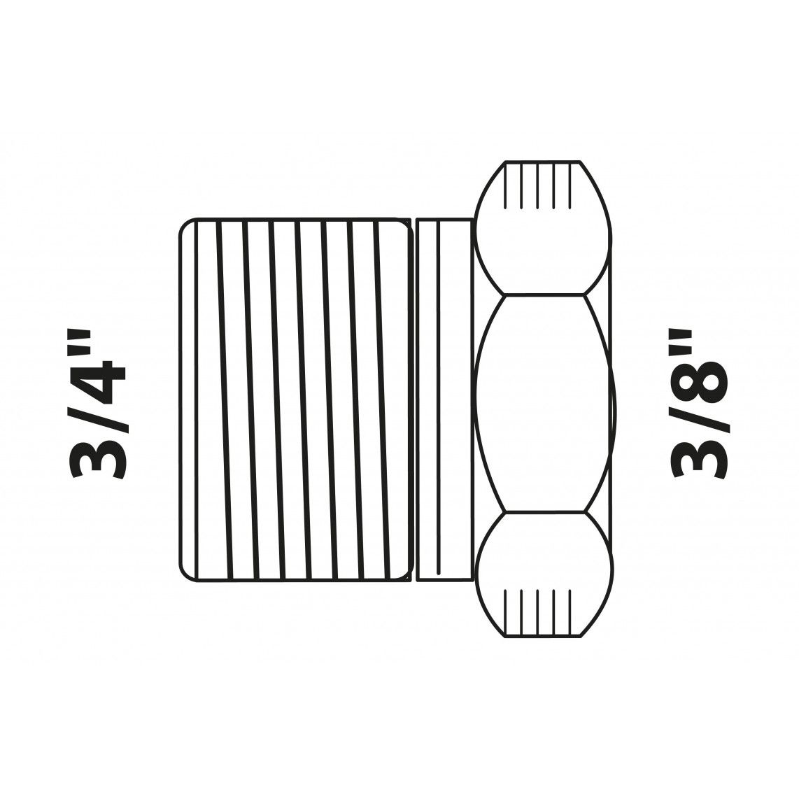 988950155 Reducer piece, red brass, 3/4" male x 3/8" female vue 2