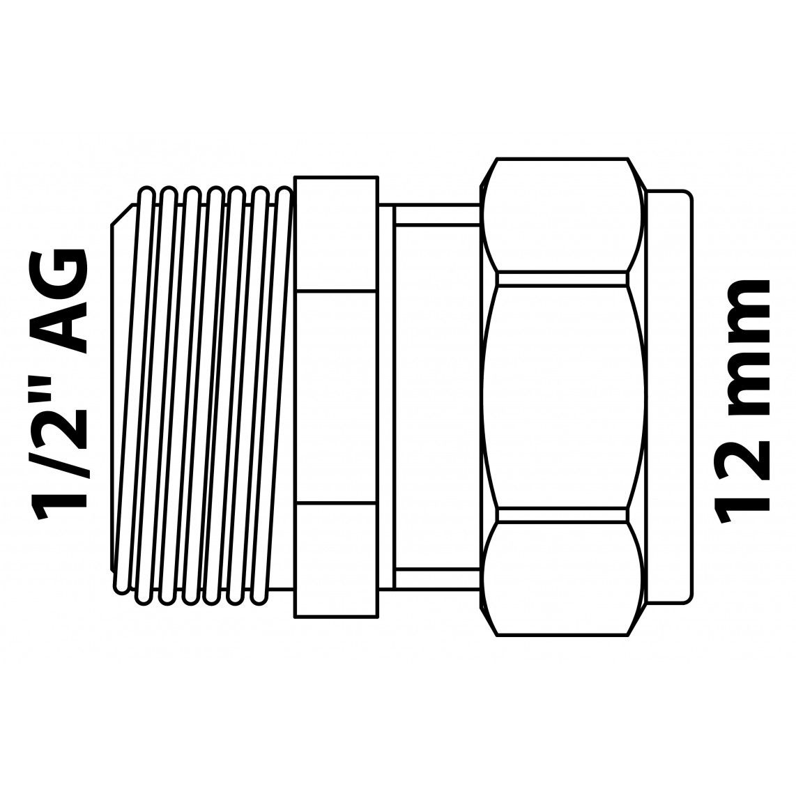 989457217 LT pièce intermédiaire, vierge, 12 mm x 1/2" M, raccord à serrer pour tube en cuivre, vue 4